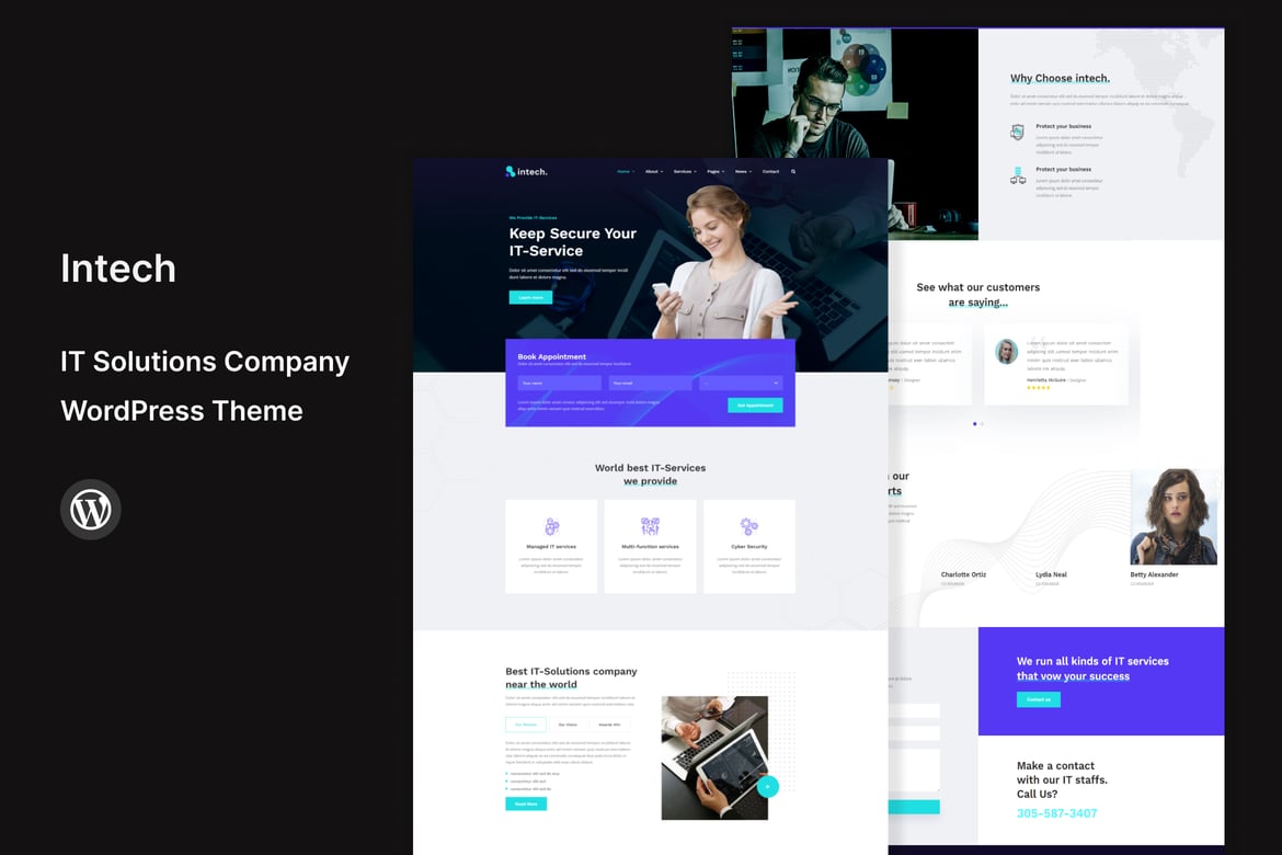 Intech - Tema WordPress Solusi IT yang Modern dan Fleksibel
