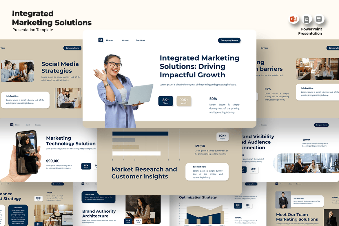 Solusi Pemasaran Terintegrasi - Template PowerPoint Menarik