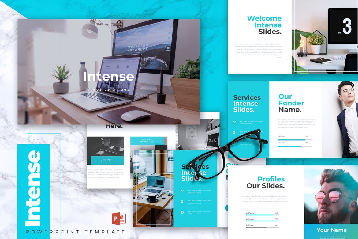 Template PowerPoint Bisnis INTENSE - Solusi Presentasi Profesional