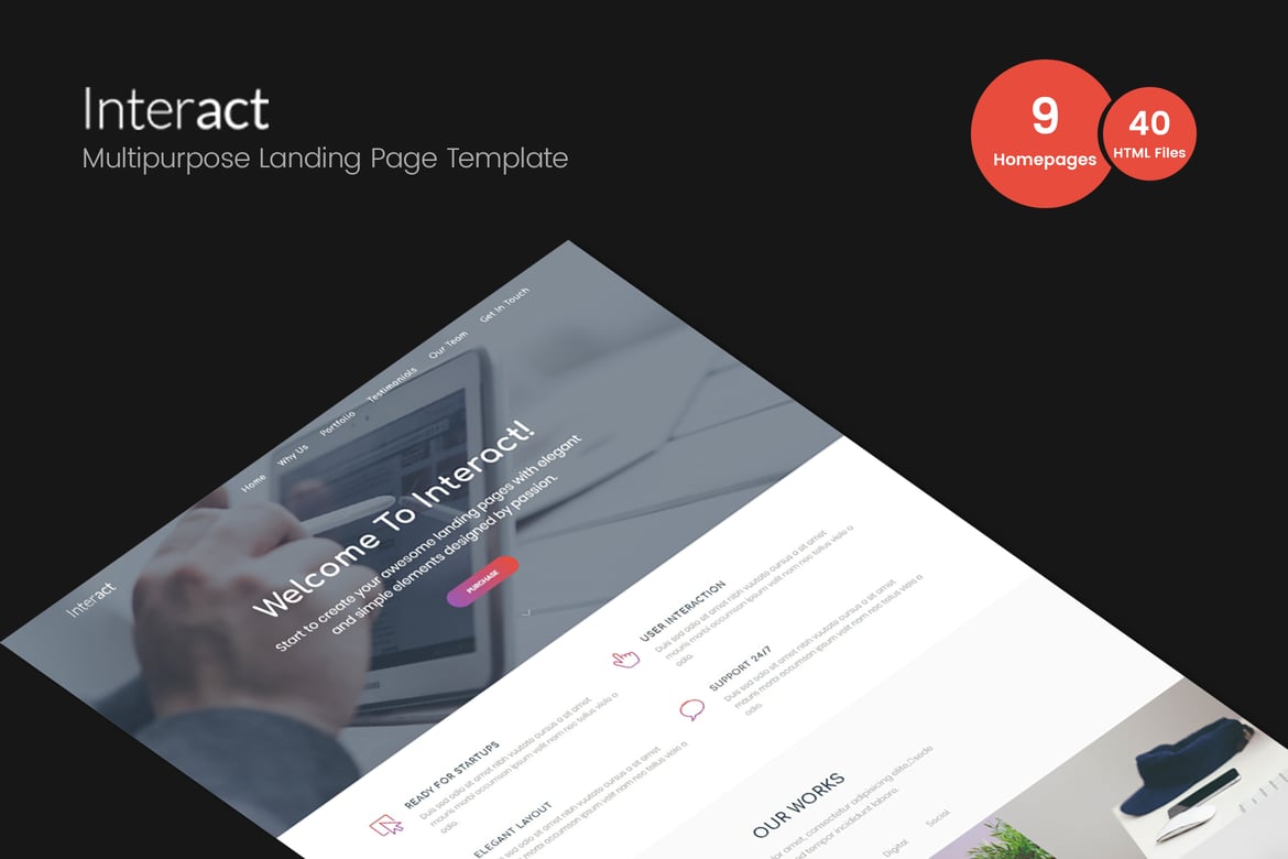 Interact - Template Website Landing Page Serbaguna yang Modern