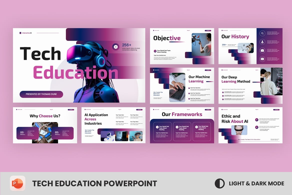 Template Presentasi PowerPoint Interaktif tentang Teknologi AI