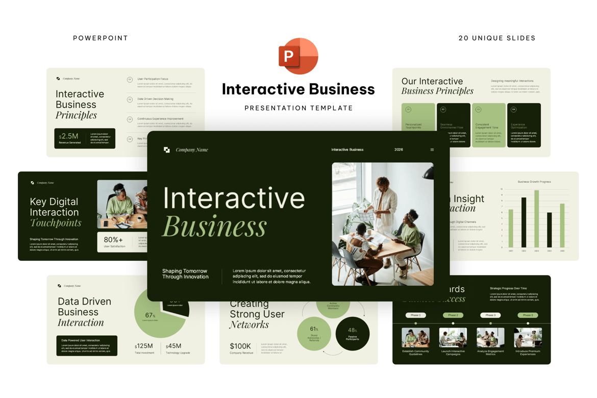 Template Presentasi PowerPoint Interaktif untuk Bisnis