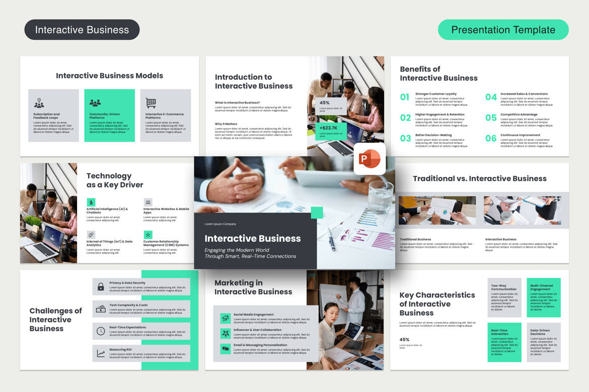 Template Presentasi Bisnis Interaktif yang Profesional