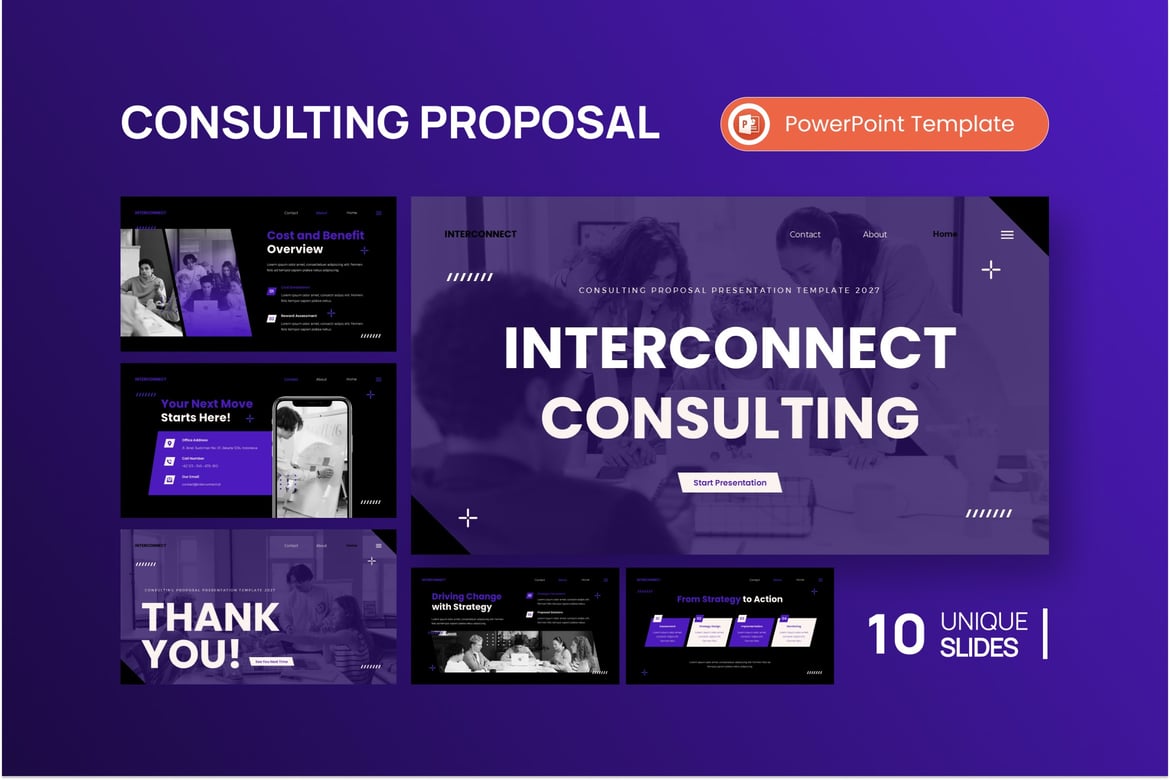 Template Presentasi PowerPoint Proposal Interconect yang Menarik