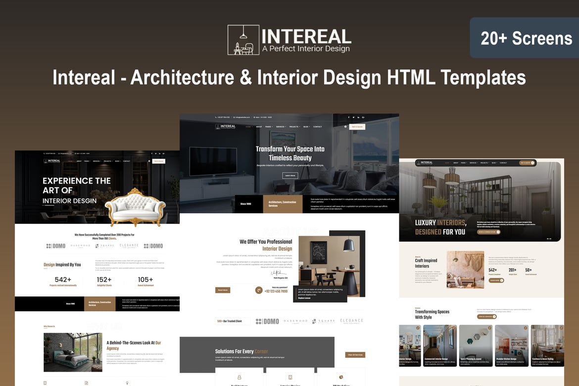 Intereal - Template Website Arsitektur & Desain Interior Modern