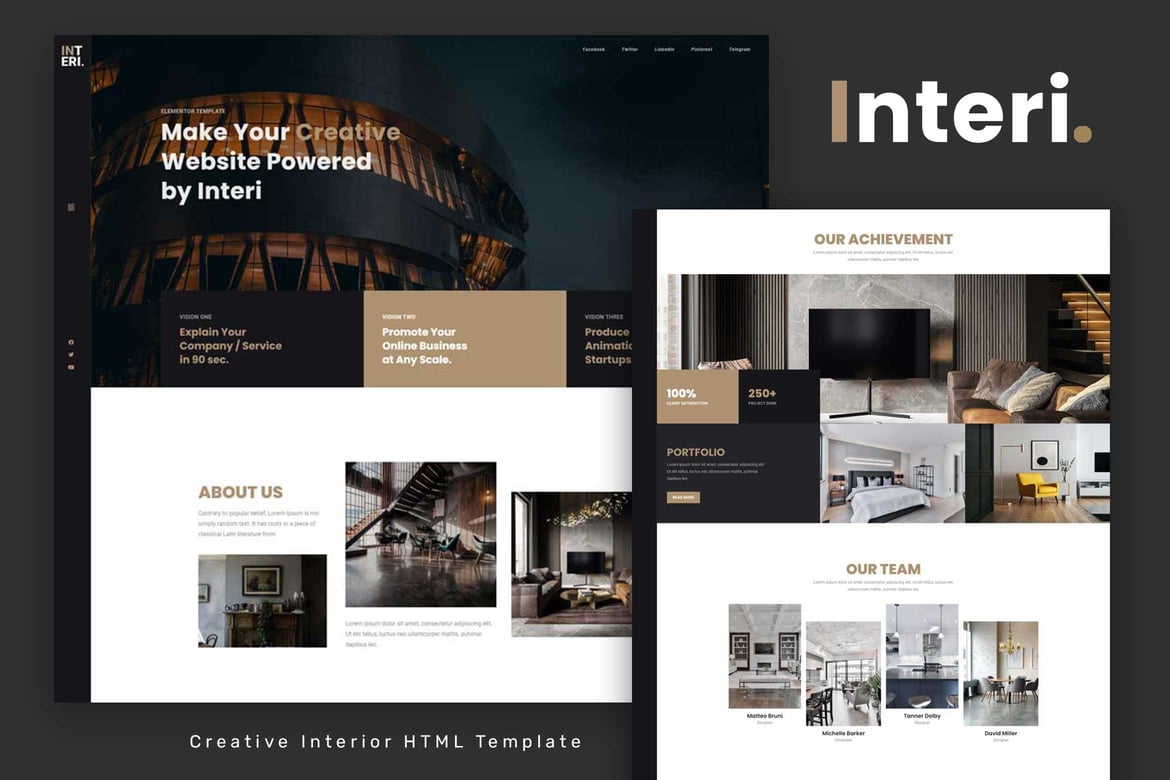 Interi - Template Website Kreatif untuk Desain Interior dan Arsitektur