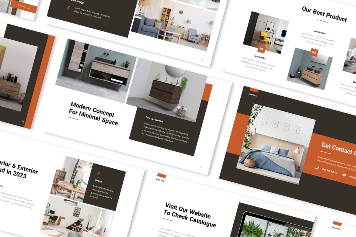 Template Powerpoint Desain Interior & Eksterior yang Menarik