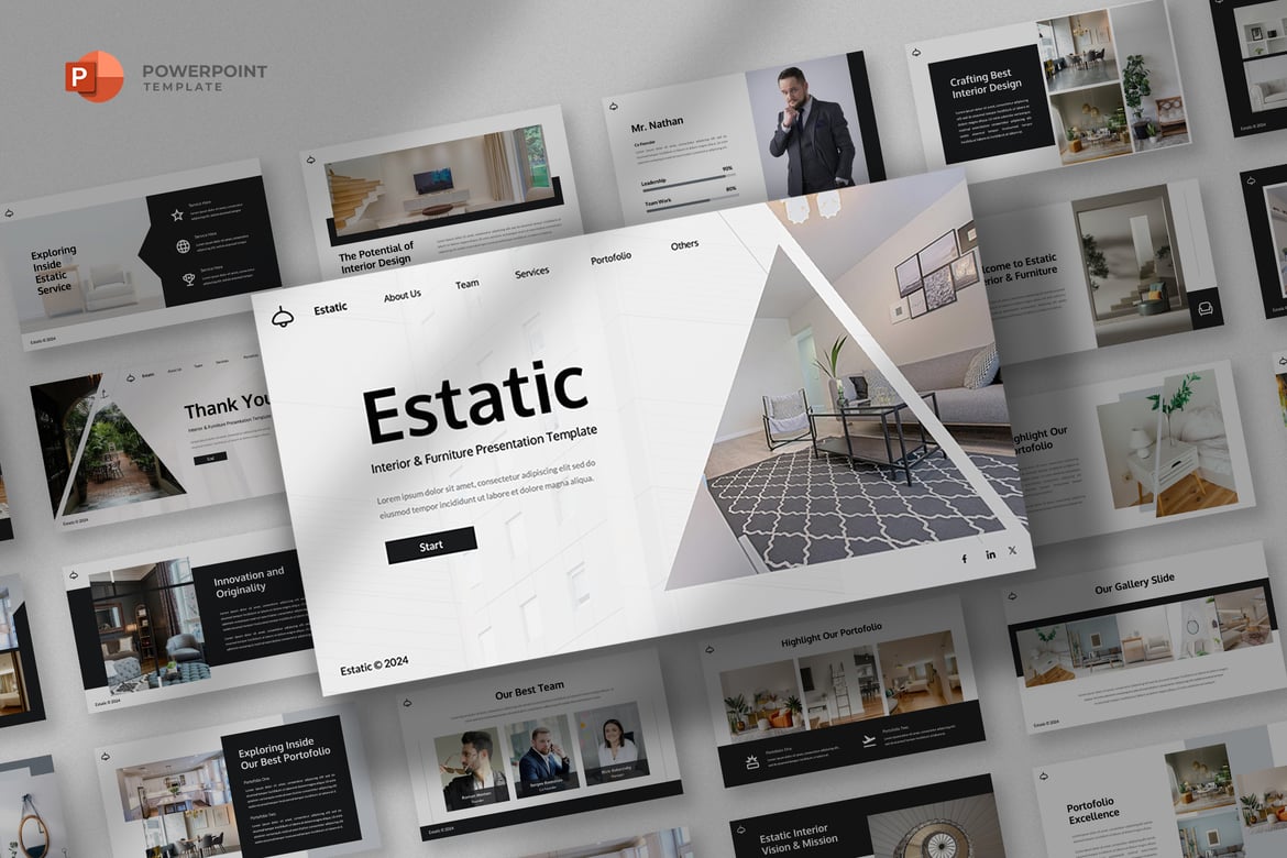 Template Powerpoint Interior & Furniture yang Menawan
