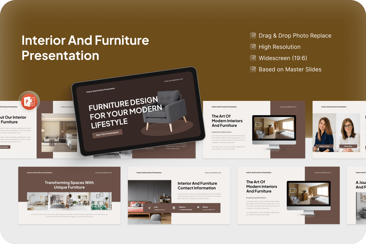 Template Presentasi Interior dan Furnitur yang Menawan