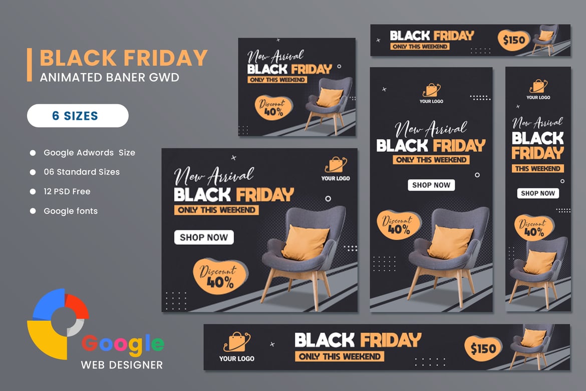 Kumpulan Template Banner HTML5 untuk Kursi Interior yang Menarik