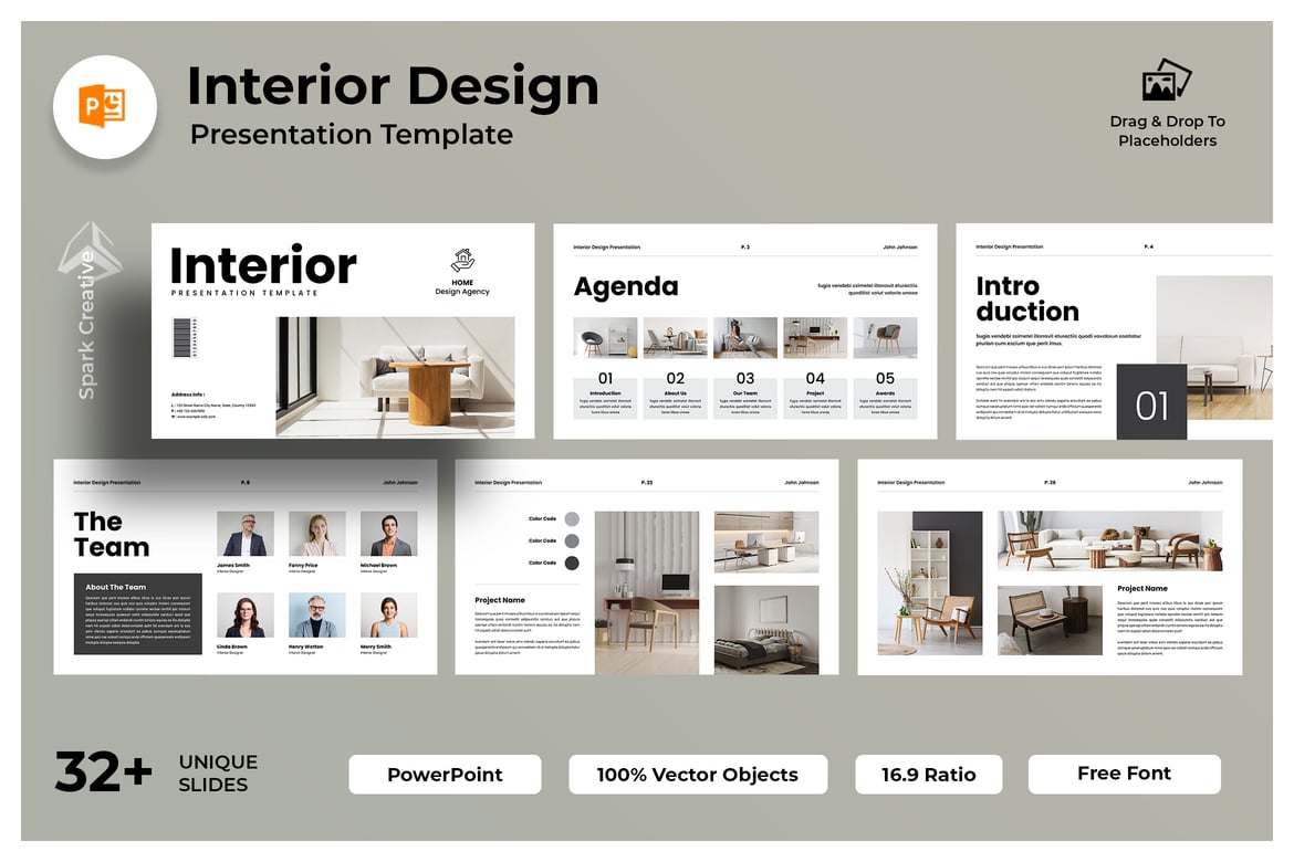 Template PowerPoint Desain Interior Modern dan Profesional