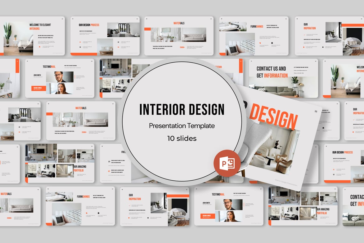 Template PowerPoint Desain Interior yang Menakjubkan