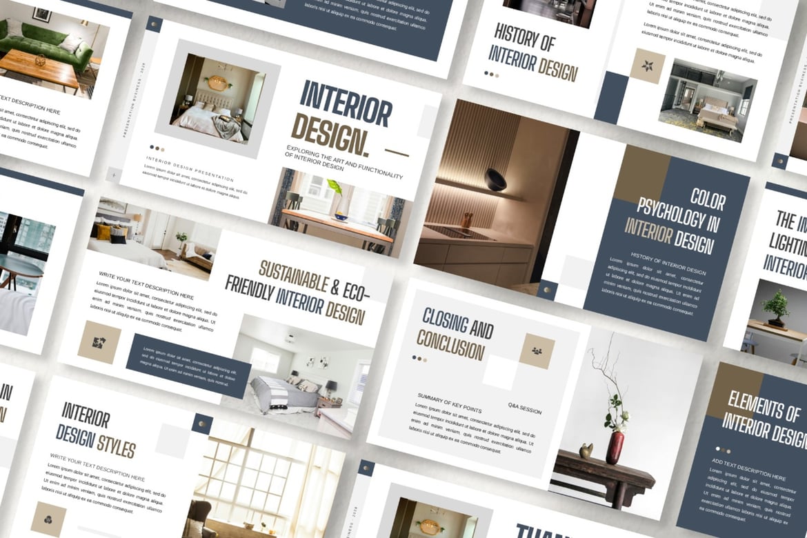 Template Presentasi Interior Design yang Modern dan Menarik