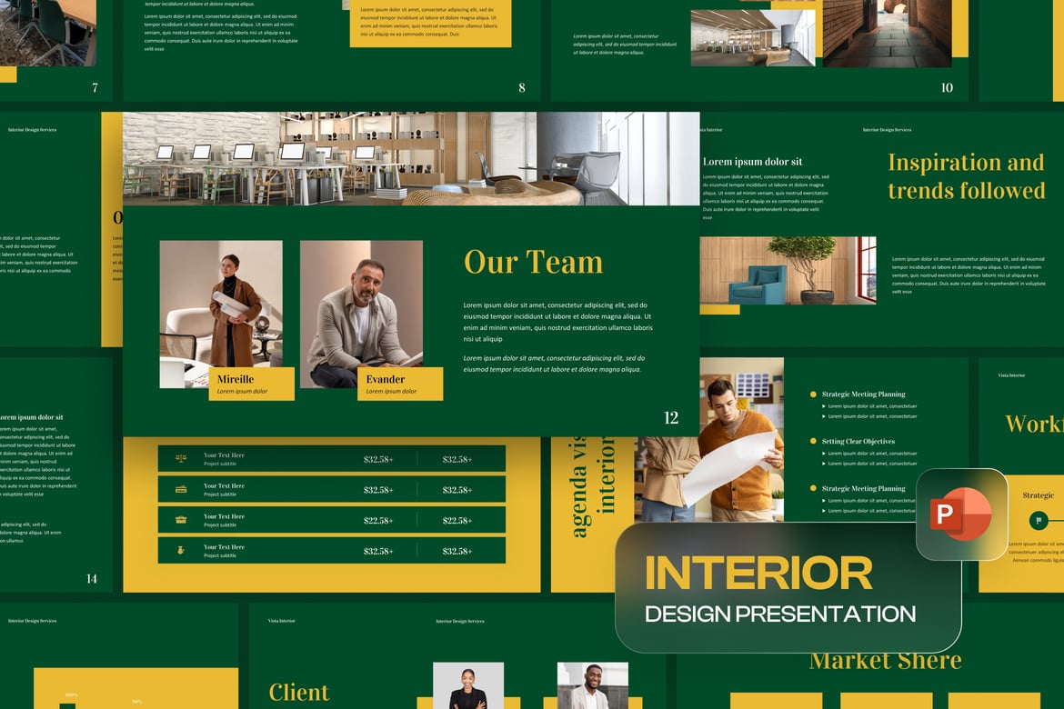 Template PowerPoint Desain Interior yang Elegan dan Minimalis