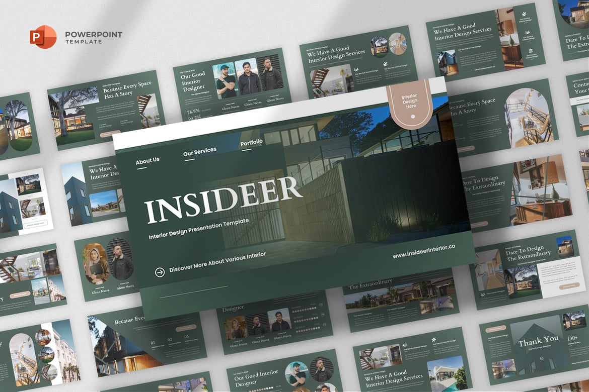 Template Powerpoint Desain Interior yang Elegan dan Profesional