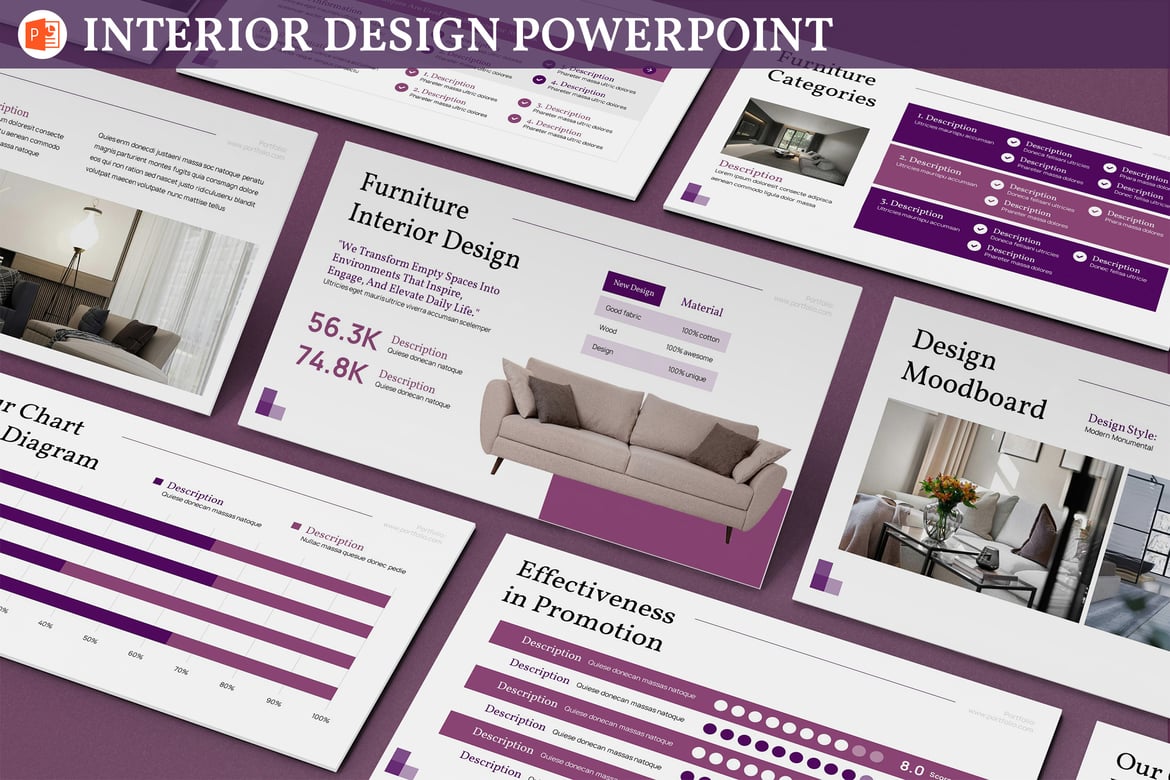 Template Powerpoint Desain Interior yang Menarik dan Profesional