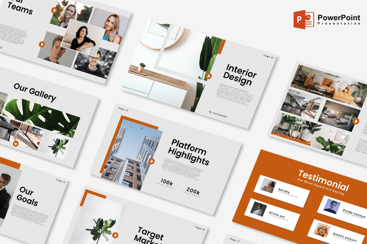 Template PowerPoint Desain Interior yang Menarik dan Profesional
