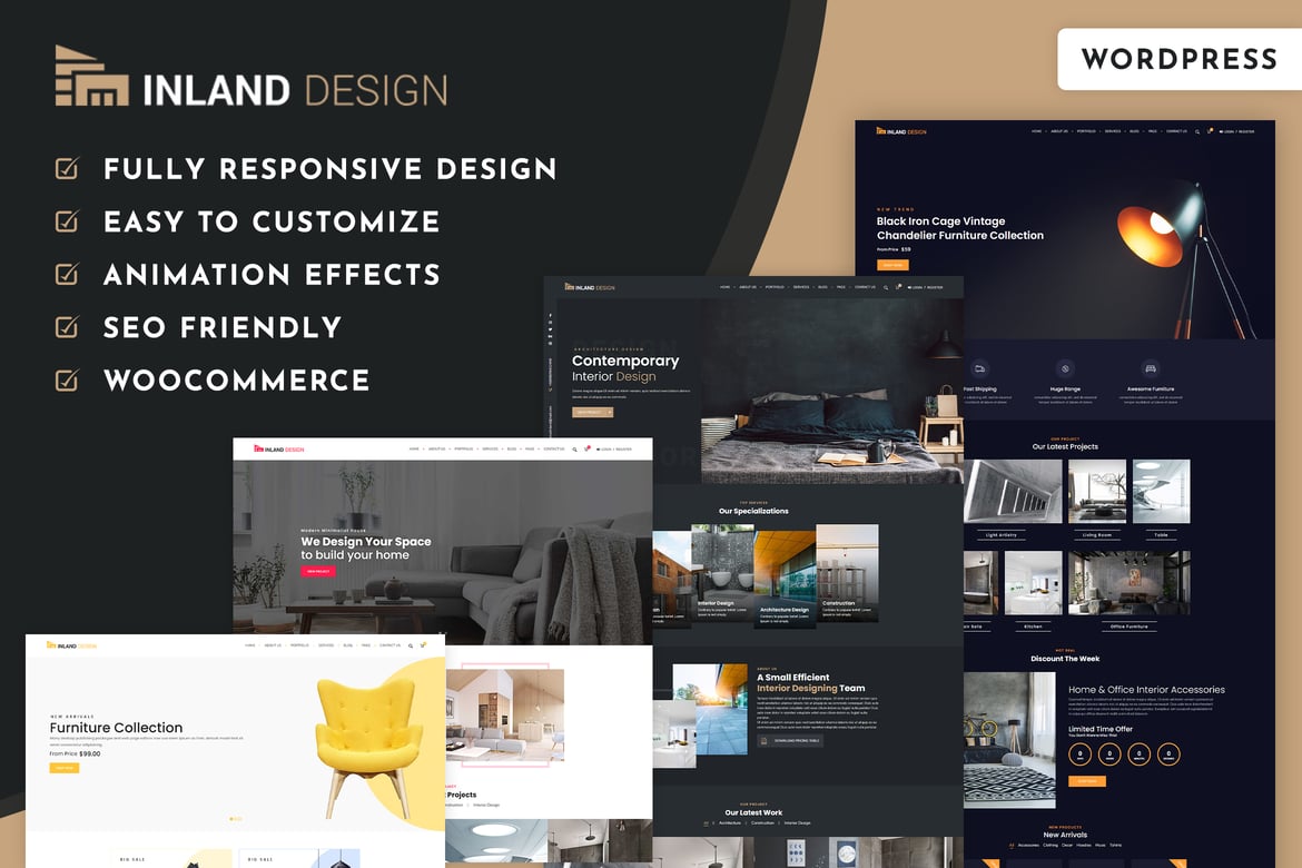 Tema WordPress Desain Interior yang Elegan dan Responsif