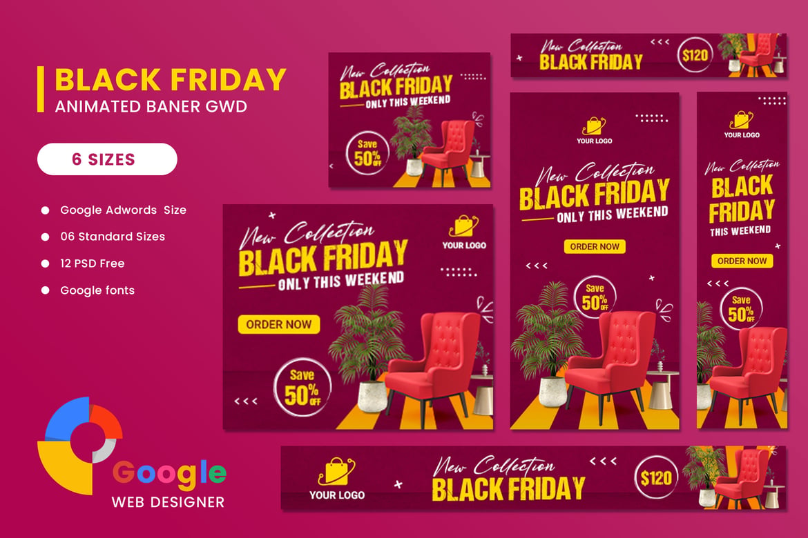 Koleksi Template Iklan Banner HTML5 untuk Penjualan Furnitur