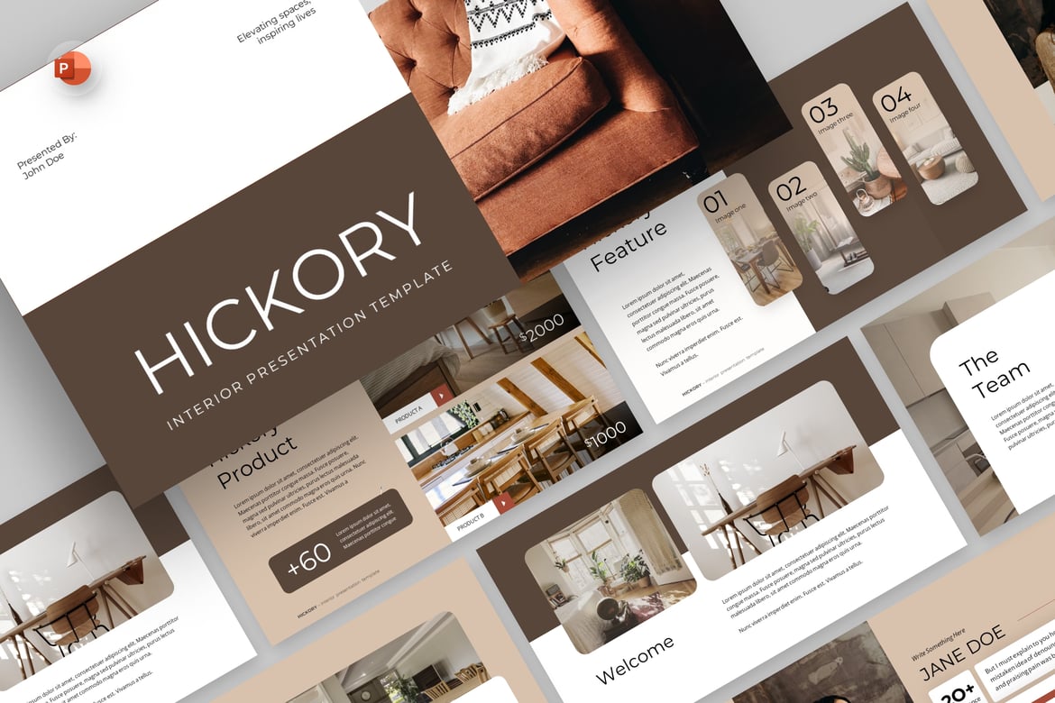 Template PowerPoint Interior Menawan untuk Presentasi Profesional
