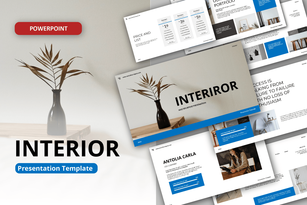 Template PowerPoint Interior yang Elegan dan Multifungsi