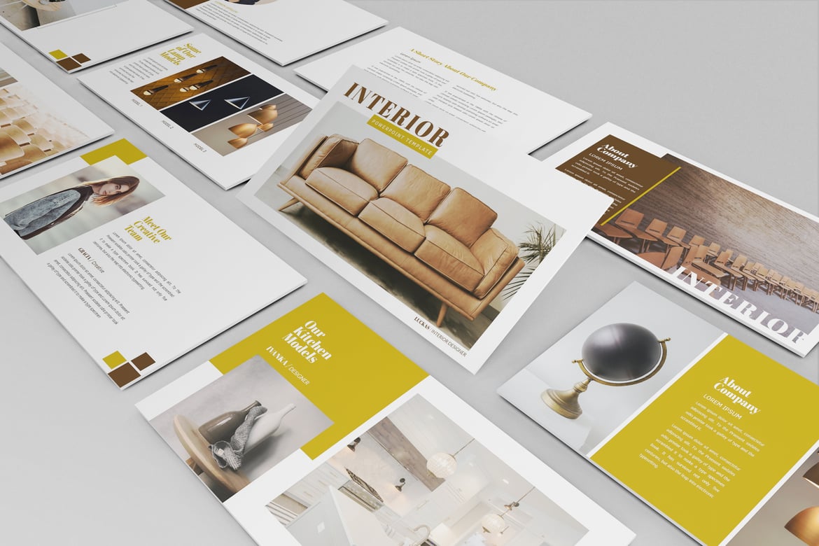 Template Presentasi Interior Modern dan Bersih