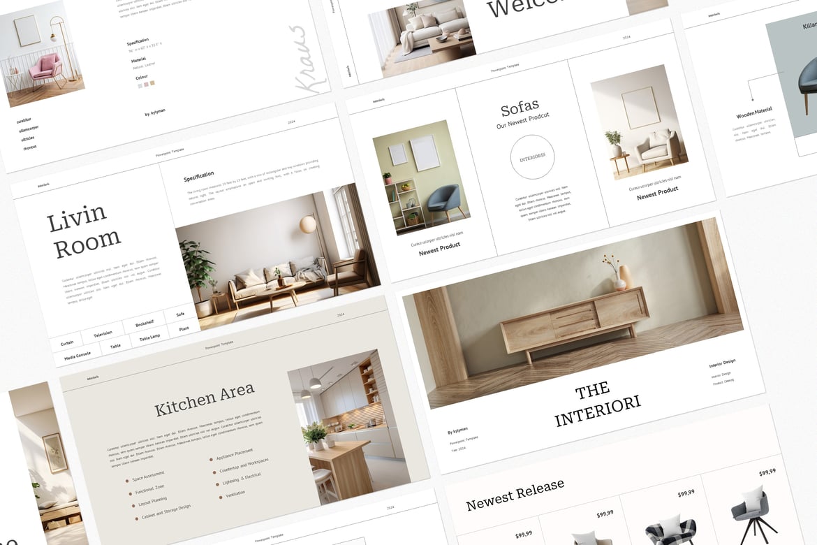 Template Powerpoint Desain Interior Premium
