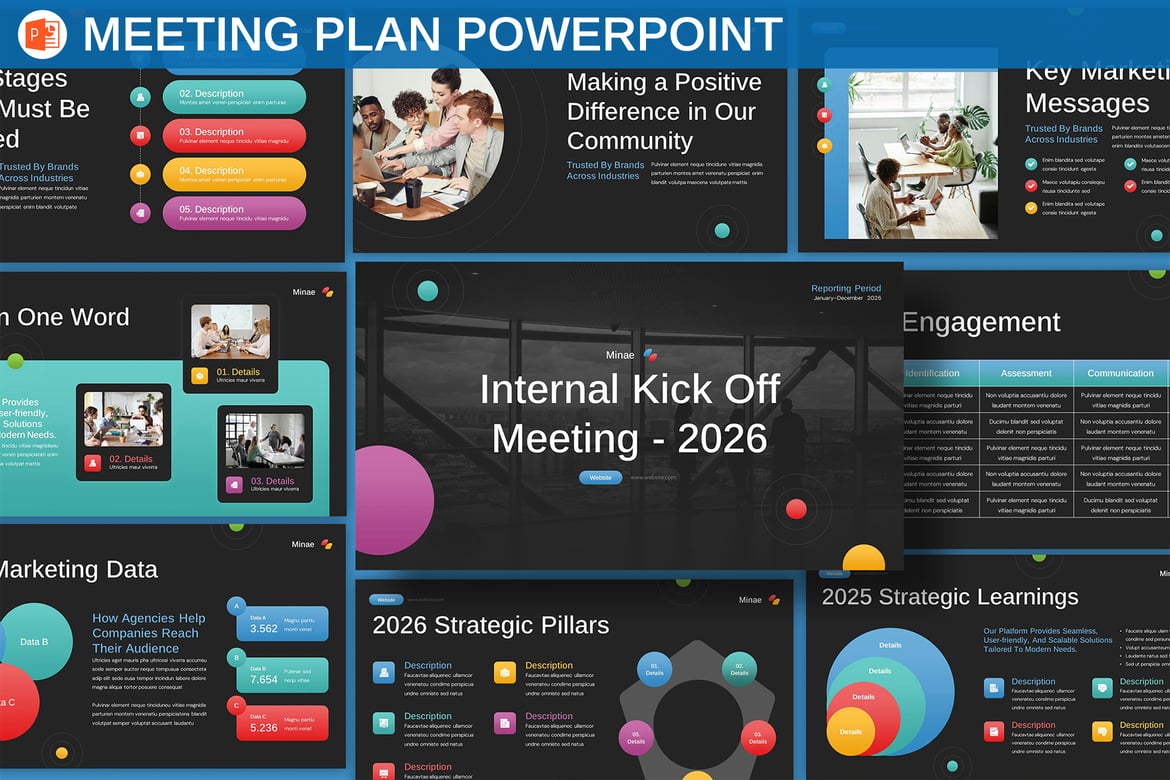 Template PowerPoint Rapat Dewan Internal yang Profesional