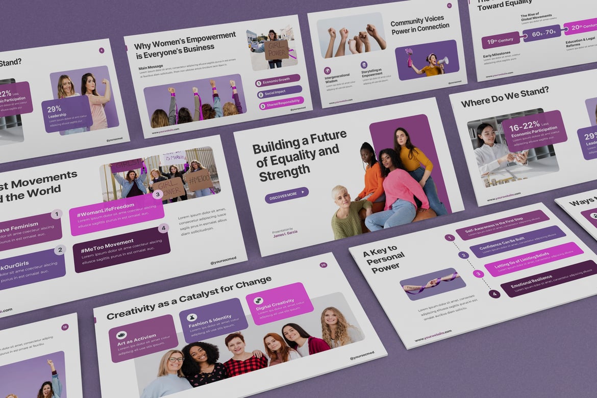 Template PowerPoint Hari Perempuan Internasional yang Menarik