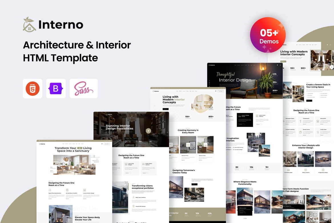 Interno - Template Website Arsitektur & Interior yang Modern