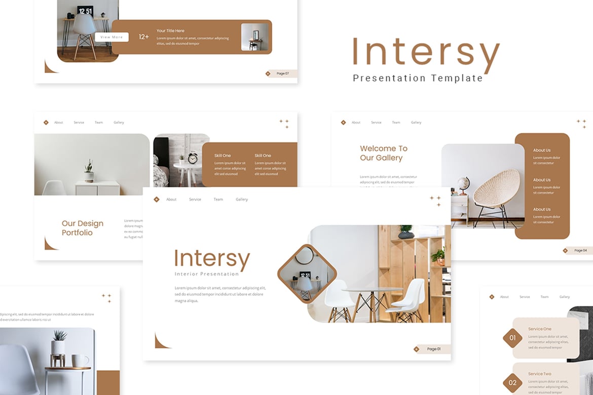 Intersy - Template Powerpoint Interior Modern dan Menarik