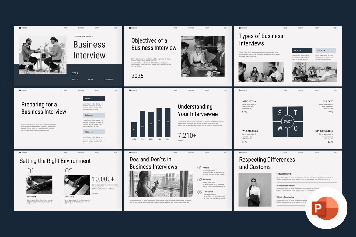 Template Presentasi PowerPoint untuk Wawancara Bisnis yang Mengesankan