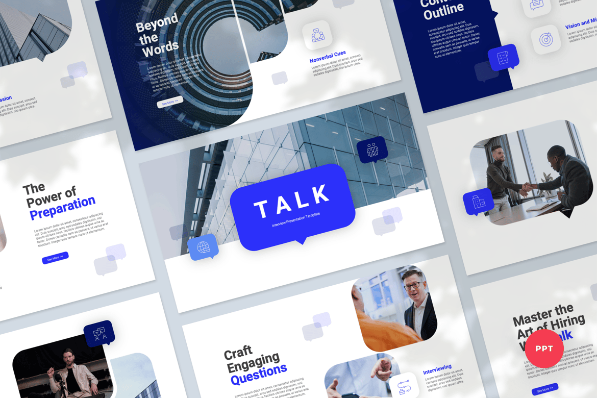 Template PowerPoint Presentasi Wawancara yang Modern dan Profesional