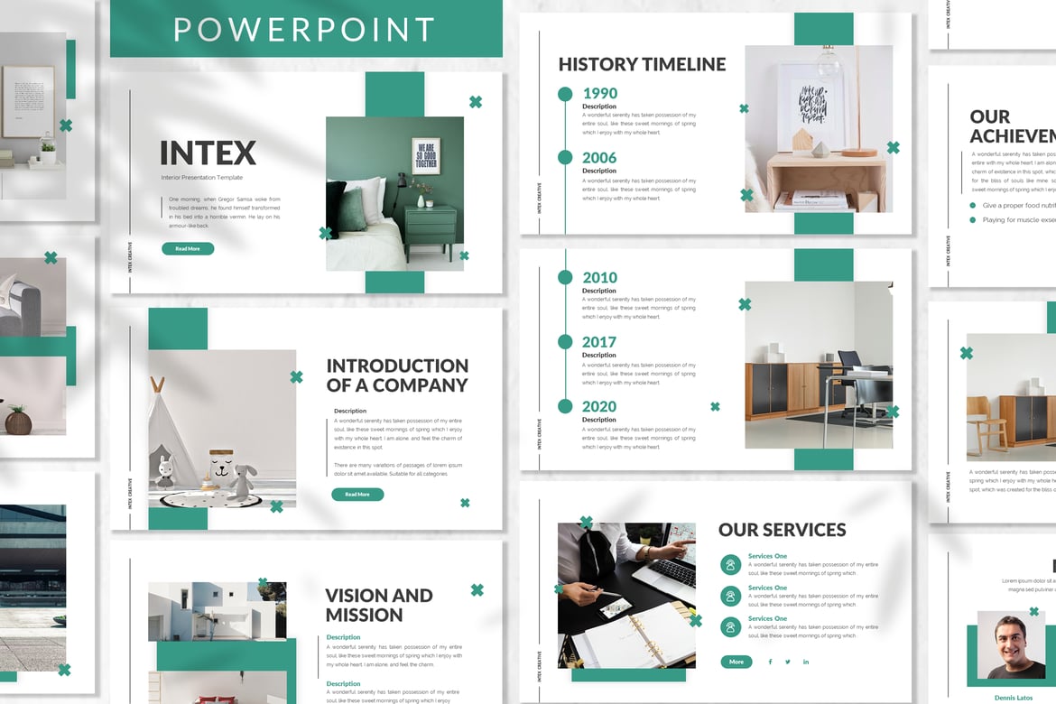 Template PowerPoint Intex - Desain Interior Modern dan Elegan