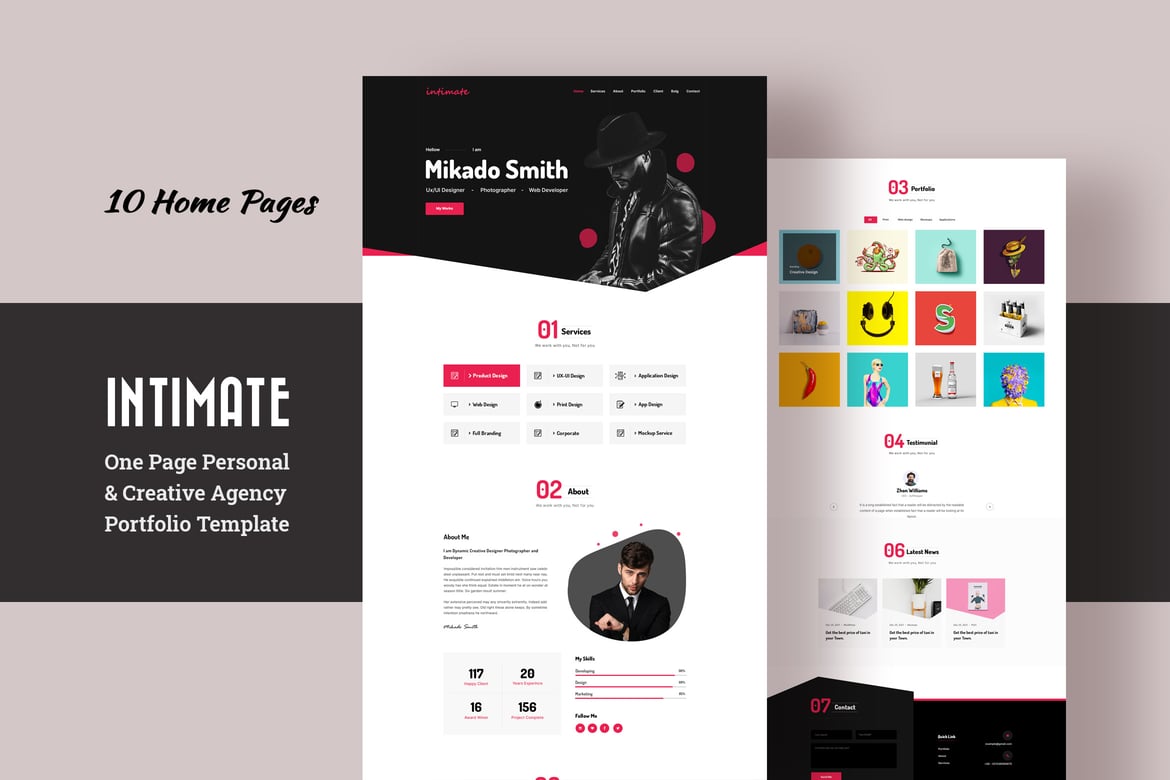 Intimate - Template Website Portofolio Pribadi dan Agensi Satu Halaman