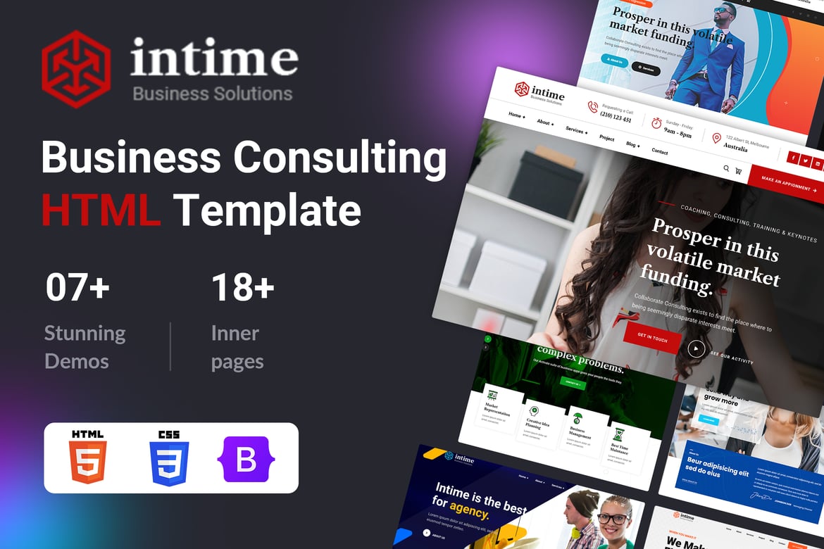 Intime - Template Website Konsultasi Bisnis Modern