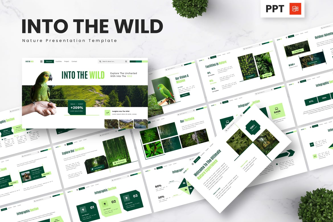 Template Presentasi Alam - Into The Wild PowerPoint