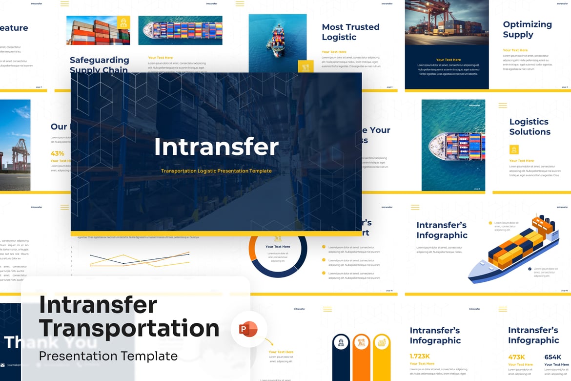 Template Presentasi PowerPoint Intransfer Logistik yang Menginspirasi