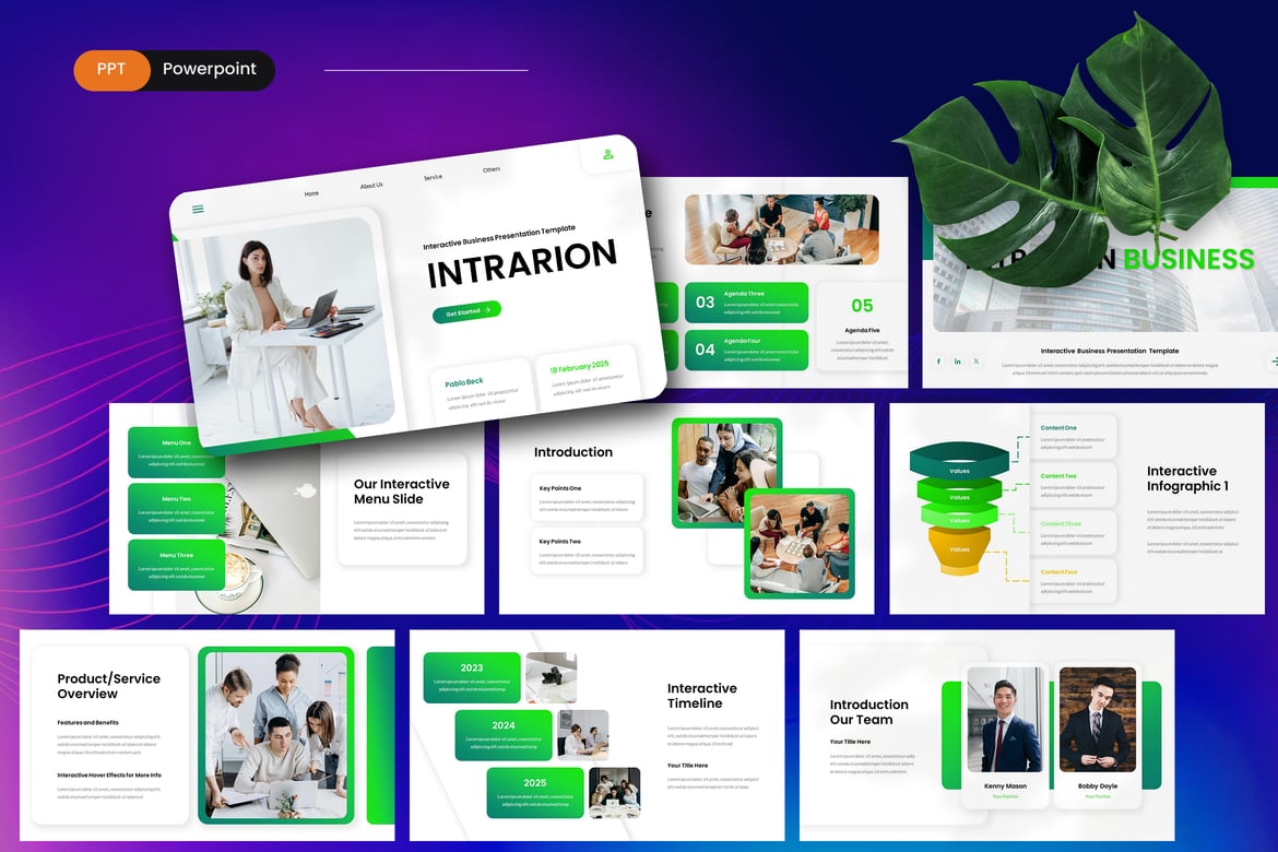 Intrarion - Template Presentasi Bisnis Interaktif yang Menarik