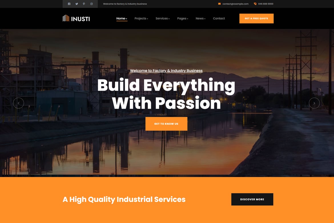 Inusti – Tema WordPress untuk Industri dan Pabrik yang Modern