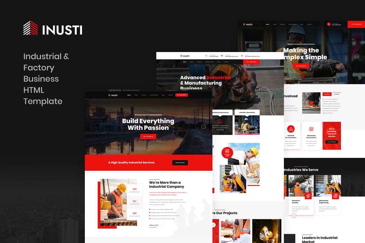 Inusti - Template Website Modern untuk Bisnis Industri dan Pabrik