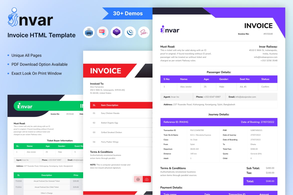 Invar – Template Web Faktur Modern dan Responsif