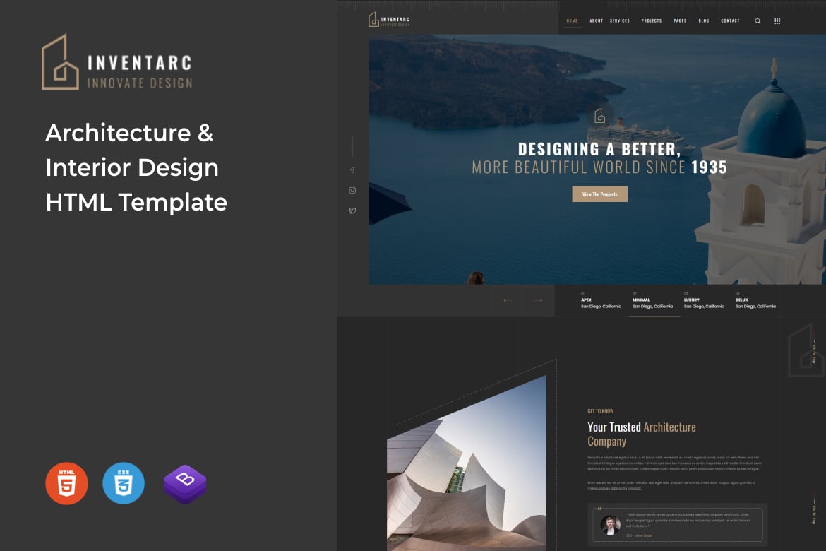 Inventarc - Template Website Arsitektur & Interior Modern