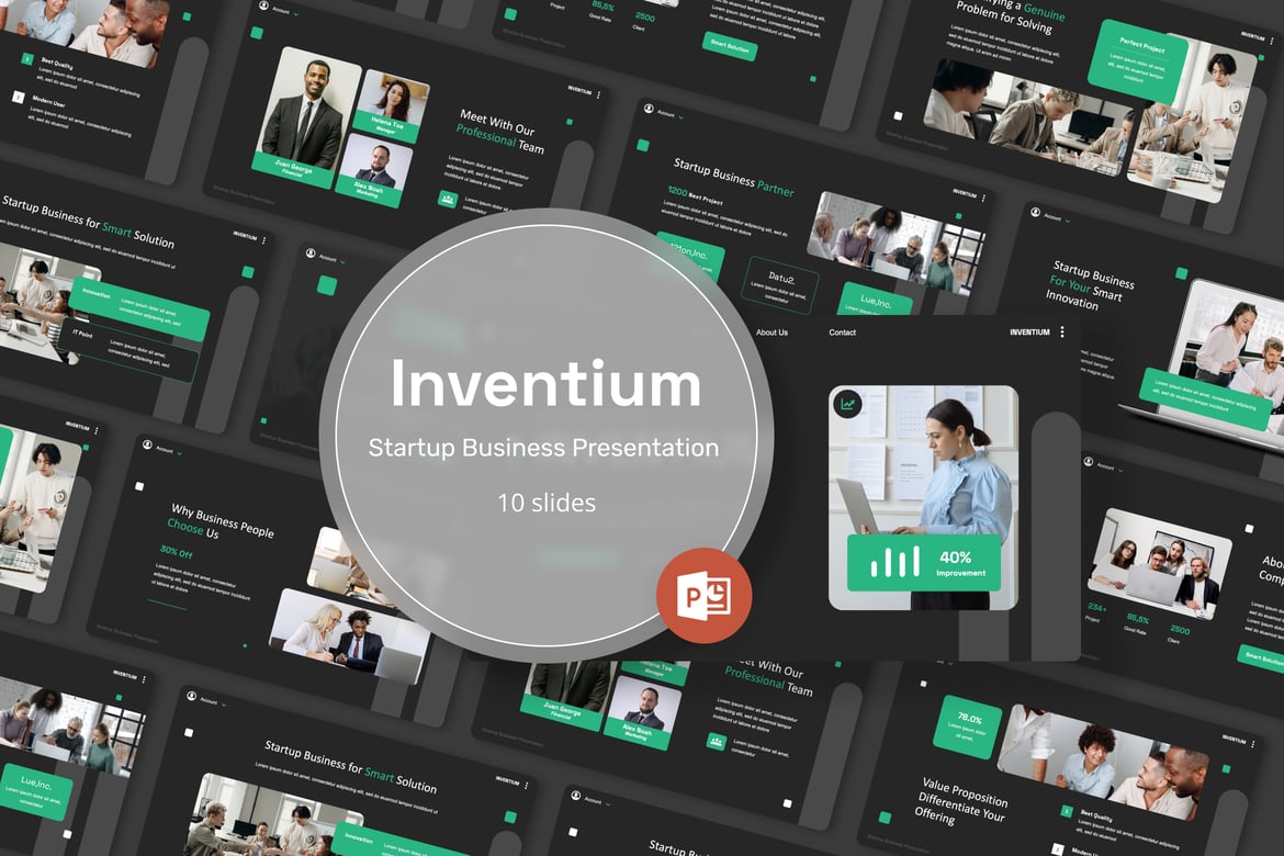 Inventium - Template Powerpoint Bisnis Startup yang Menarik