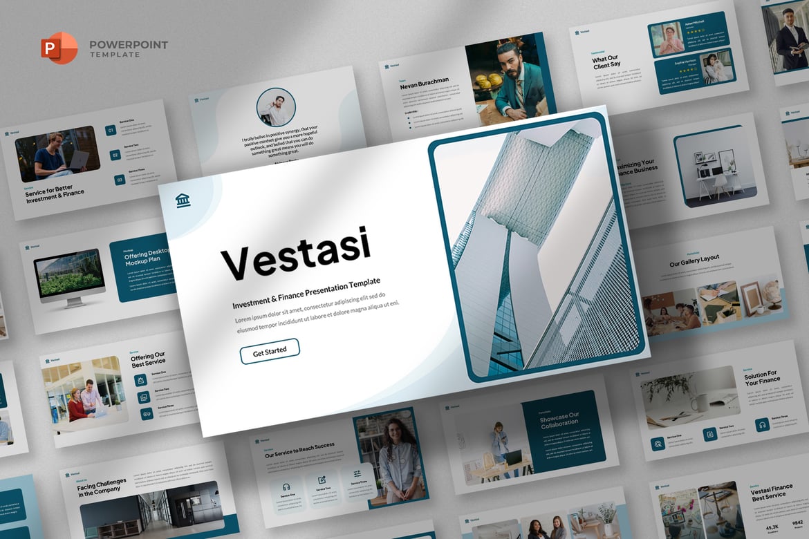 Template PowerPoint Investasi dan Keuangan yang Modern dan Profesional