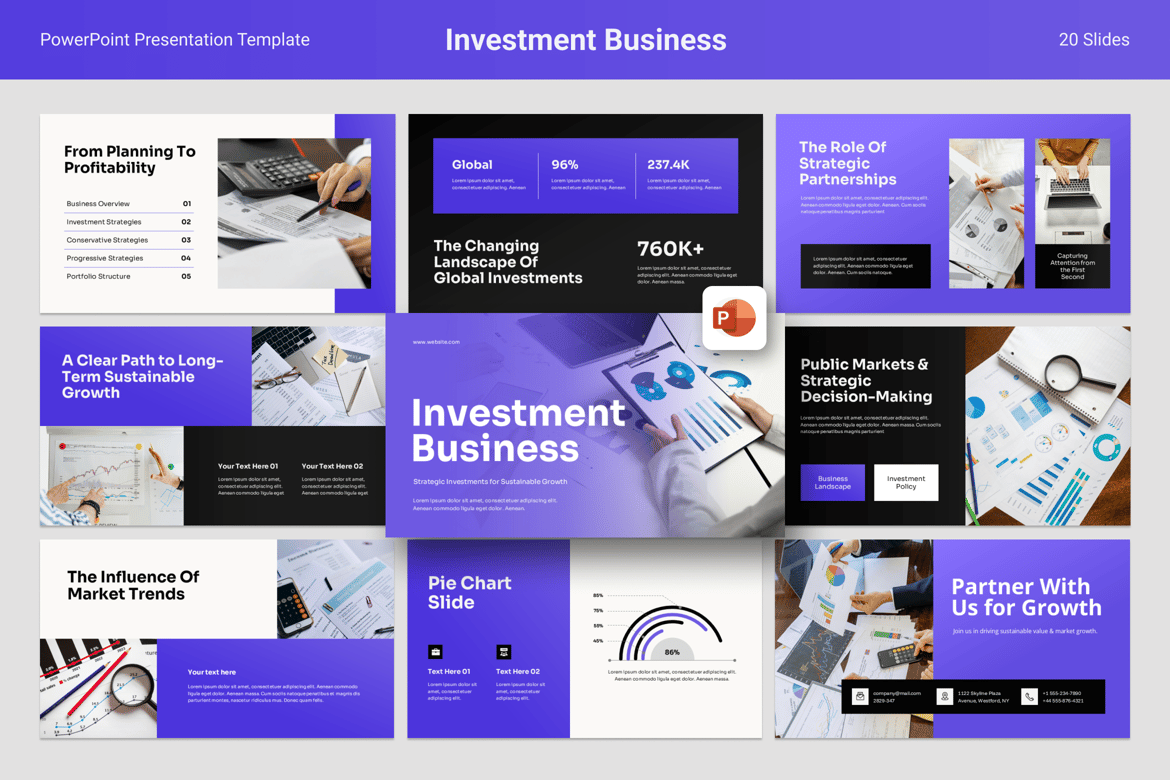 Template Presentasi Investasi Bisnis yang Profesional