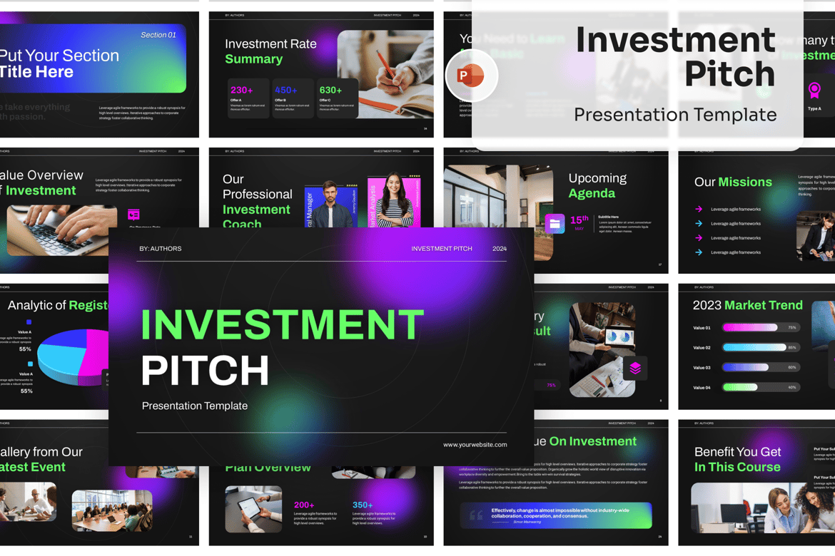 Template PowerPoint Pitch Investasi yang Menarik