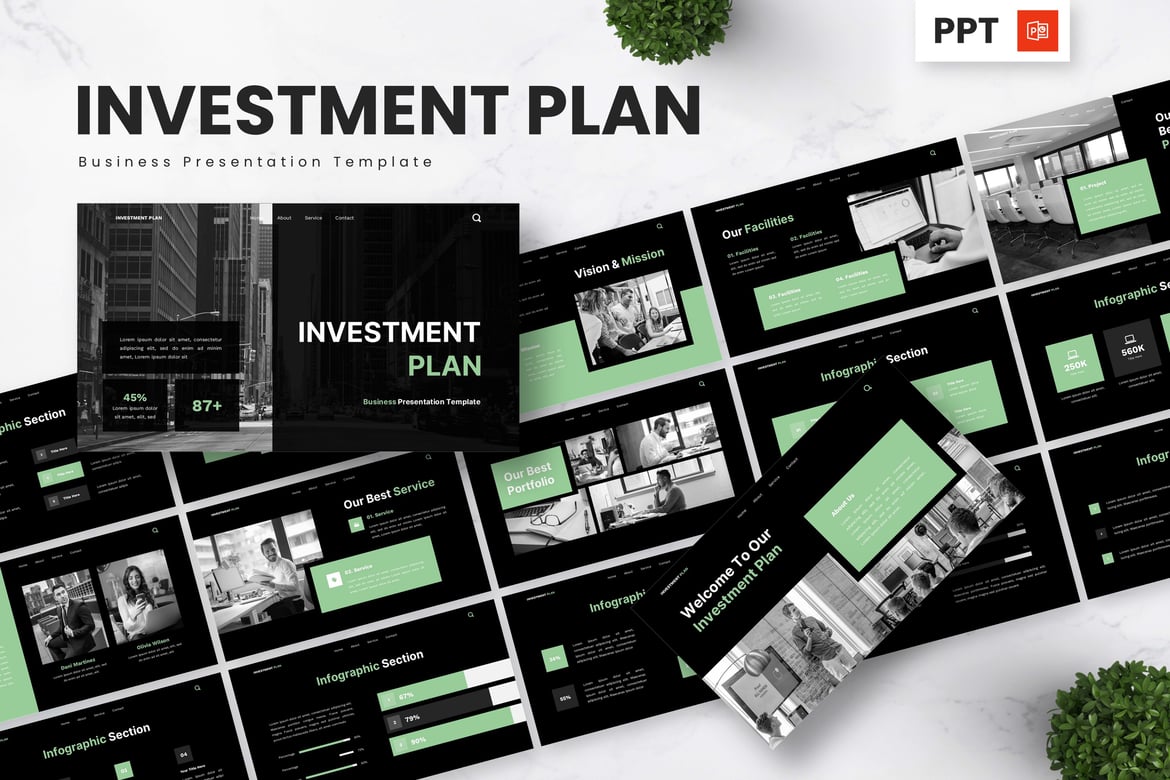 Template Powerpoint Rencana Investasi - Solusi Presentasi Bisnis Profesional