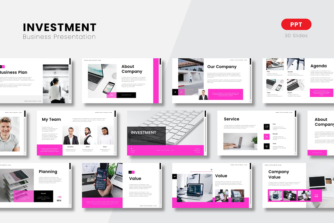 Template PowerPoint Presentasi Investasi yang Menarik dan Profesional