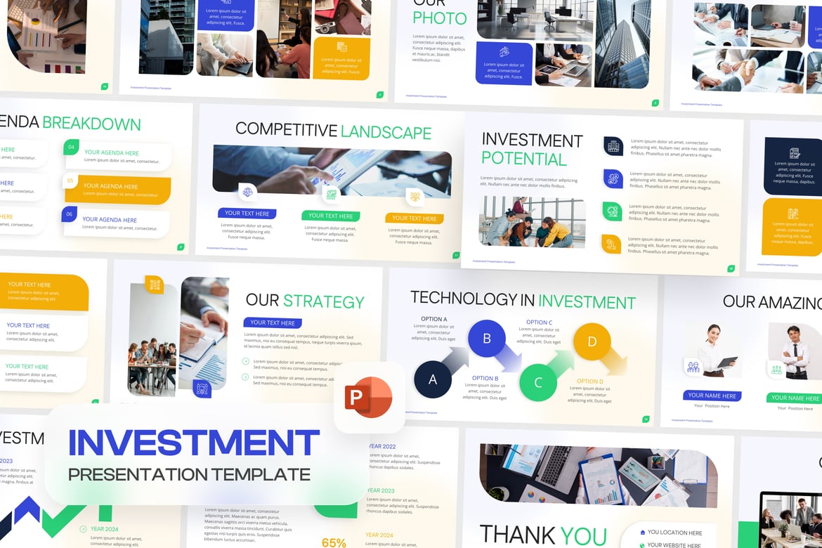 Template PowerPoint Investasi Modern dan Menarik